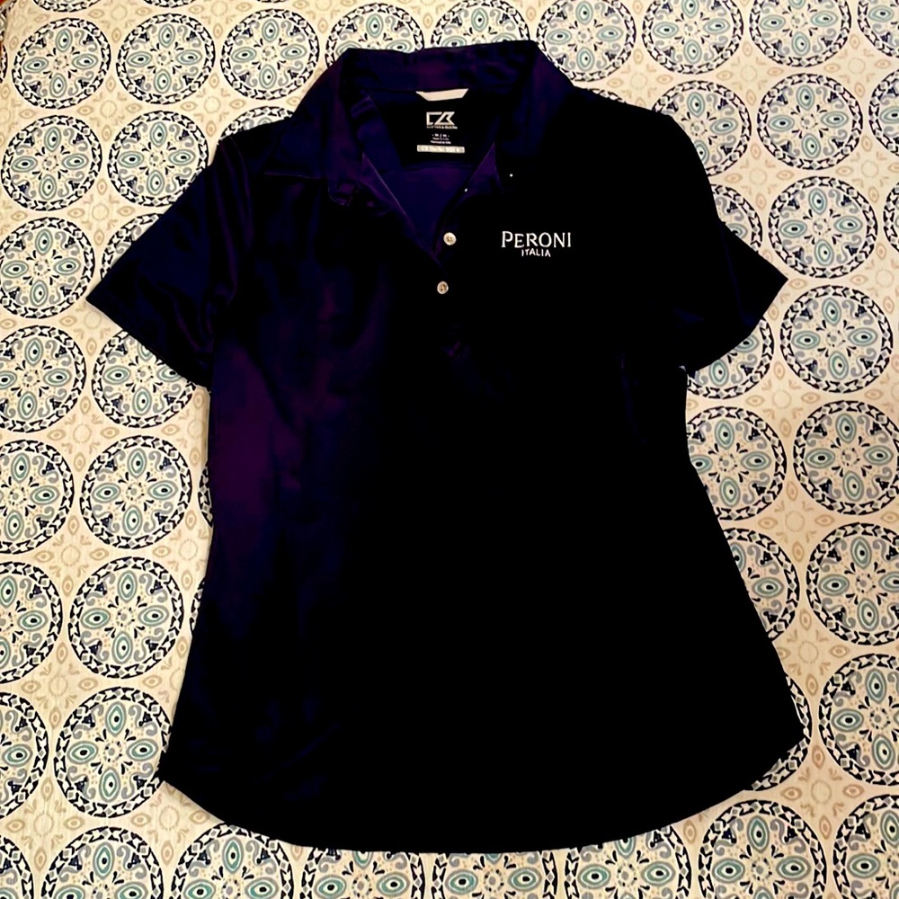 🏌️‍♀️Cutter & Buck Peroni Navy golf shirt 🍺 medium